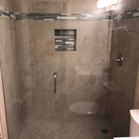 Island Echoes Glass shower door installation